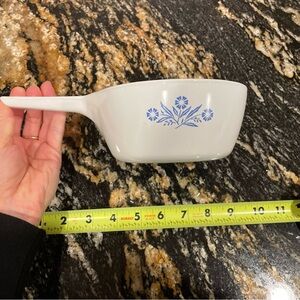 Cute White Ceramic Pot with Blue Floral Design!